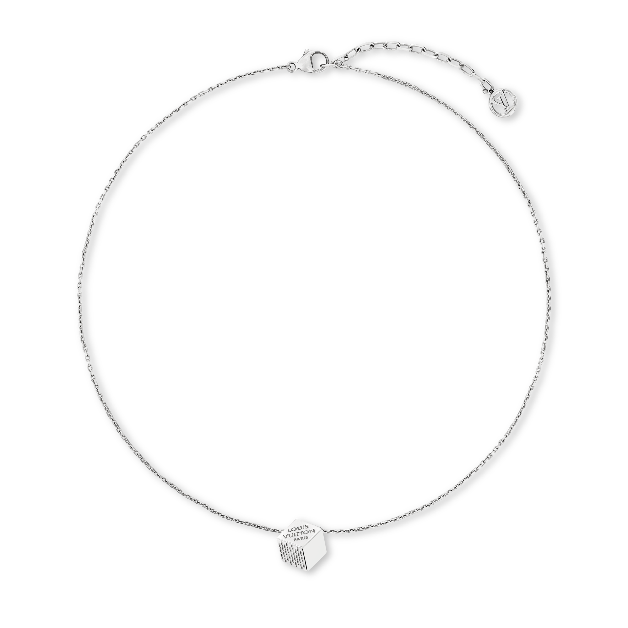 LV Cube Necklace Silver S00 - Women - Fashion Jewelry | LOUIS